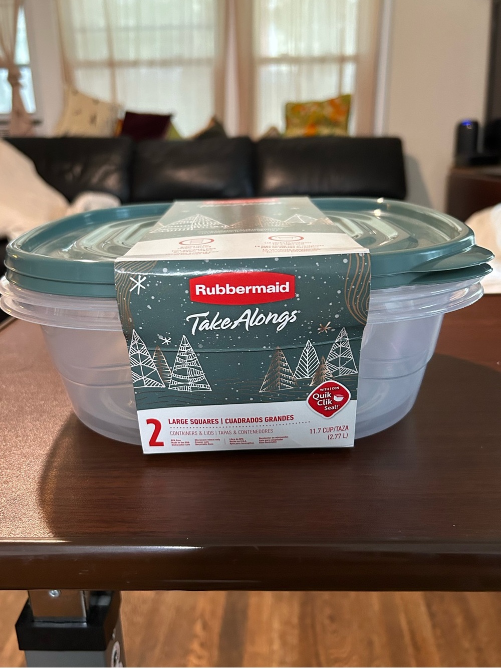 NWT Rubbermaid TakeAlongs Clear Containers with spruce Lids (2-Pack). Made in US